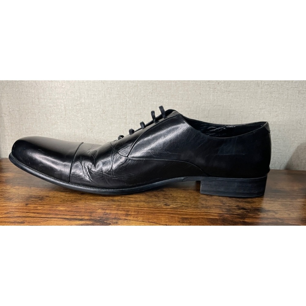 Kenneth Cole New York Chief Council Leather Oxfords Shoes Black SZ 13 - Picture 3 of 9